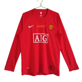 Manchester United Voetbaltenue Champions League Final Retro 2007-2008 Thuisshirt - L/S