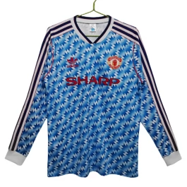 Manchester United Voetbaltenue Retro 1990-1992 Uitshirt - L/S