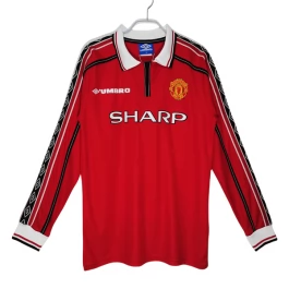 Manchester United Voetbaltenue Retro 1998-1999 Thuisshirt - L/S