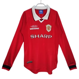 Manchester United Voetbaltenue Retro 1999-2000 Thuisshirt - L/S