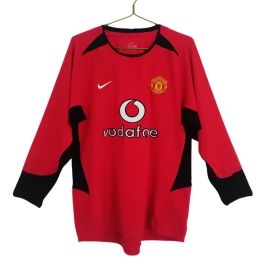 Manchester United Voetbaltenue Retro 2002-2004 Thuisshirt - L/S