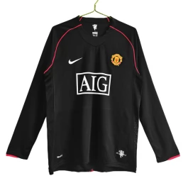 Manchester United Voetbaltenue Retro 2007-2008 Uitshirt - L/S