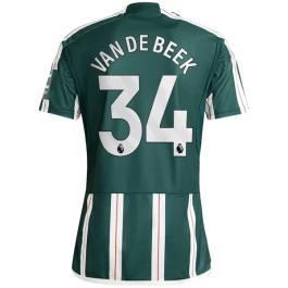 Manchester United Voetbaltenue Van De Beek 34 2023-2024 Uitshirt