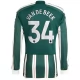 Manchester United Voetbaltenue Van De Beek 34 2023-2024 Uitshirt - L/S