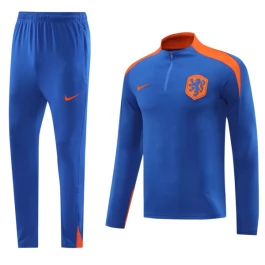 Nederland Trainingspakken 2024-25 - 1-4 Zip Blauw