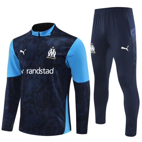 Olympique de Marseille Trainingssweaterpak 2025-26 - 1-4 Zip Blauw Olympique de Marseille Trainingssweaterpak 2025-26 - 1-4 Zip Blauw