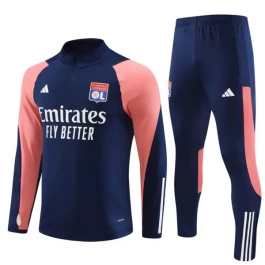 Olympique Lyonnais Trainingspakken 2023-24 - 1-4 Zip Navy Roze