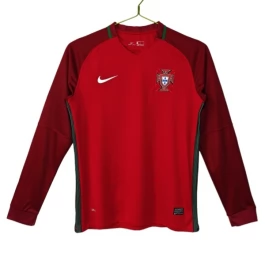 Portugal Thuisshirt Retro 2016 Lange Mouwen Voetbaltenue
