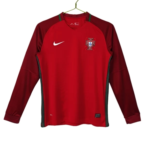 Portugal Thuisshirt Retro 2016 Lange Mouwen Voetbaltenue Portugal Thuisshirt Retro 2016 Lange Mouwen Voetbaltenue
