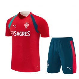 Portugal Trainingsshirt en Shorts 2026-27 Kind Rood