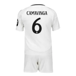 Real Madrid Camavinga 6 Thuisshirt Kids 2024-2025 Voetbaltenue