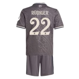 Real Madrid Rüdiger 22 Third Shirt Kids 2024-2025 Voetbaltenue