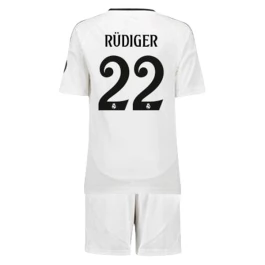 Real Madrid Rüdiger 22 Thuisshirt Kids 2024-2025 Voetbaltenue