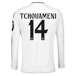 Real Madrid Tchouaméni 14 Thuisshirt 2024-2025 L/S Voetbaltenue