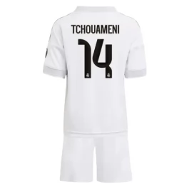 Real Madrid Tchouaméni 14 Thuisshirt Kids 2025-2026 Voetbaltenue