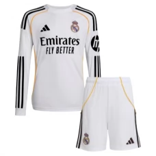 Real Madrid Thuisshirt Kids 2025-2026 L/S Voetbaltenue