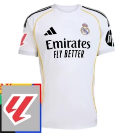 Real Madrid Thuisshirt La Liga Patch 2025-2026 Voetbaltenue