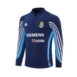 Real Madrid Trainingssweater 2003-04 - 1-4 Zip Retro Blauw