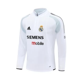 Real Madrid Trainingssweater 2004-05 - 1-4 Zip Retro Wit