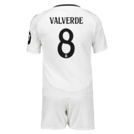 Real Madrid Valverde 8 Thuisshirt Kids 2024-2025 Voetbaltenue