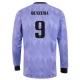 Real Madrid Voetbaltenue Benzema 9 2022-2023 Uitshirt - L/S