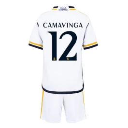 Real Madrid Voetbaltenue Camavinga 12 2023-2024 Thuisshirt Kids
