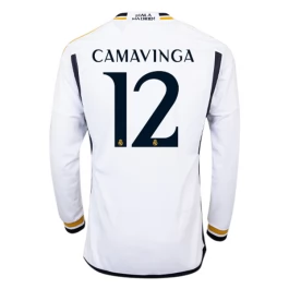 Real Madrid Voetbaltenue Camavinga 12 2023-2024 Thuisshirt - L/S