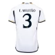 Real Madrid Voetbaltenue E. Militao 3 2023-2024 Thuisshirt