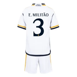 Real Madrid Voetbaltenue E. Militao 3 2023-2024 Thuisshirt Kids