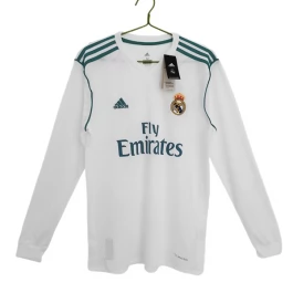 Real Madrid Voetbaltenue Retro 2017-2018 Thuisshirt - L/S