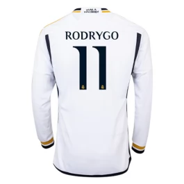 Real Madrid Voetbaltenue Rodrygo 11 2023-2024 Thuisshirt - L/S