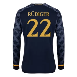 Real Madrid Voetbaltenue Rudiger 22 2023-2024 Uitshirt - L/S