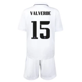 Real Madrid Voetbaltenue Valverde 15 2022-2023 Thuisshirt Kids