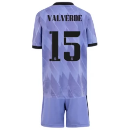 Real Madrid Voetbaltenue Valverde 15 2022-2023 Uitshirt Kids