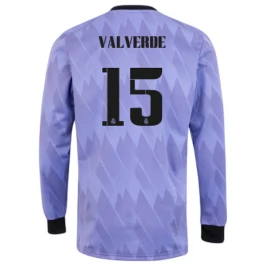 Real Madrid Voetbaltenue Valverde 15 2022-2023 Uitshirt - L/S