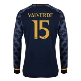 Real Madrid Voetbaltenue Valverde 15 2023-2024 Uitshirt - L/S