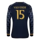 Real Madrid Voetbaltenue Valverde 15 2023-2024 Uitshirt - L/S