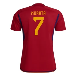Spanje Voetbaltenue Morata 7 2022 Thuisshirt