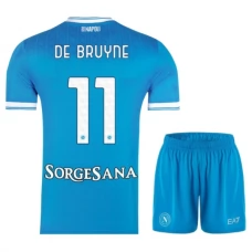 SSC Napoli De Bruyne 11 Thuisshirt Kids 2025-2026 Voetbaltenue