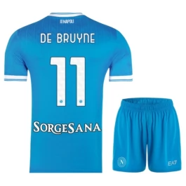 SSC Napoli De Bruyne 11 Thuisshirt Kids 2025-2026 Voetbaltenue