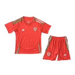 Wales Thuisshirt Kids 2024 Voetbaltenue