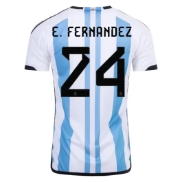 WK 2022 Argentinië Voetbaltenue E.Fernandez 24 Thuisshirt