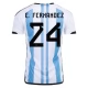 WK 2022 Argentinië Voetbaltenue E.Fernandez 24 Thuisshirt