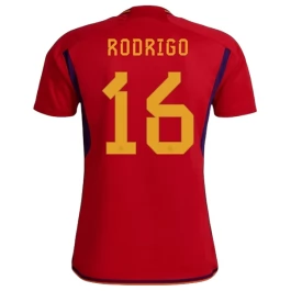 WK 2022 Spanje Voetbaltenue Rodrigo 16 Thuisshirt