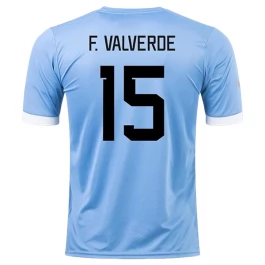 WK 2022 Uruguay Voetbaltenue F.Valverde 15 Thuisshirt