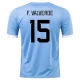 WK 2022 Uruguay Voetbaltenue F.Valverde 15 Thuisshirt