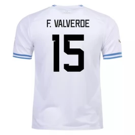 WK 2022 Uruguay Voetbaltenue F.Valverde 15 Uitshirt