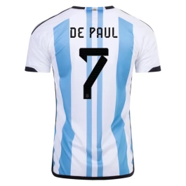 WK voetbal 2022 Argentinië De Paul 7 Thuisshirt