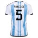 WK voetbal 2022 Argentinië Paredes 5 Thuisshirt