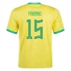 WK voetbal 2022 Brazilië Fabinho 15 Thuisshirt